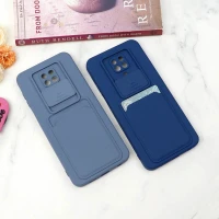 قاب سیلیکونی محافظ لنزکشویی جاکارتی دار Xiaomi Redmi Note 9s / Note 9 Pro دارک