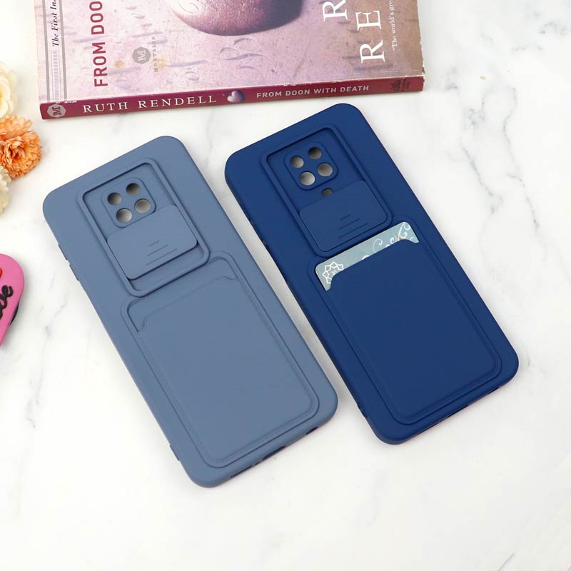 قاب سیلیکونی محافظ لنزکشویی جاکارتی دار Xiaomi Redmi Note 9s / Note 9 Pro دارک