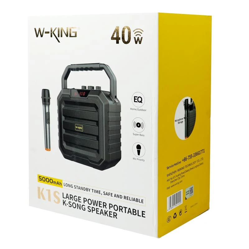 اسپیکر بلوتوثی رم و فلش خور W-King K1S + میکروفون و ریموت کنترل