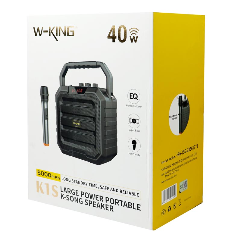 اسپیکر بلوتوثی رم و فلش خور W-King K1S + میکروفون و ریموت کنترل