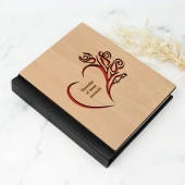 آلبوم عکس چوبی طرح قلب 16*21 سانتی متر