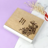 آلبوم عکس چوبی طرح گل 16*21 سانتی متر