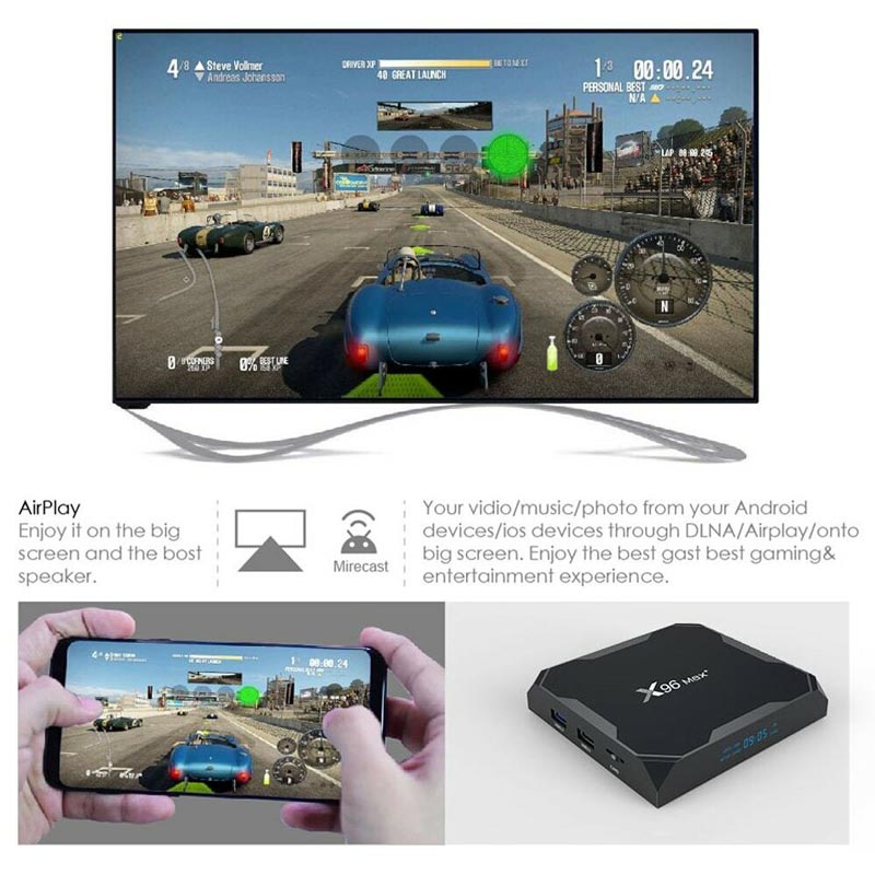 اندروید باکس X96 MAX Plus 64GB 8K + ریموت کنترل
