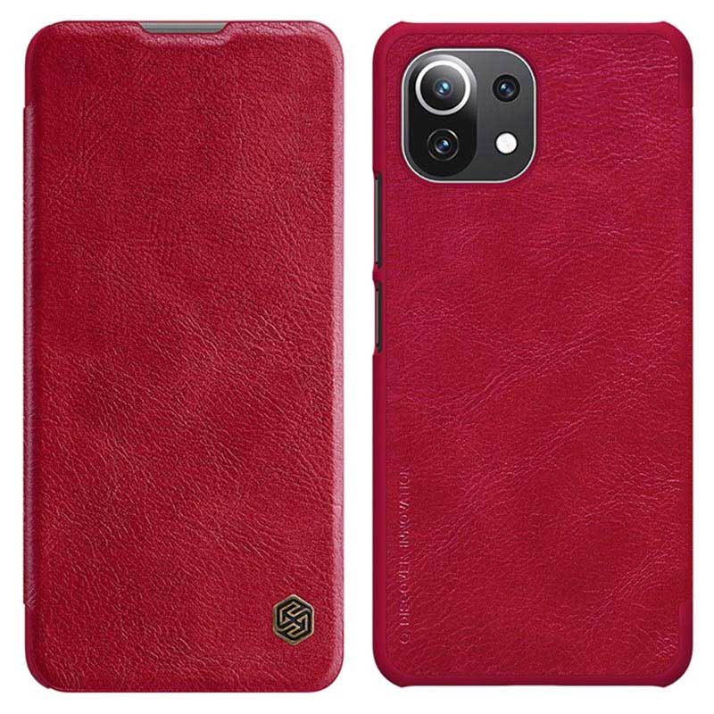 کیف چرمی اورجینال QIN نیلکین Xiaomi Mi 11 Lite زرشکی