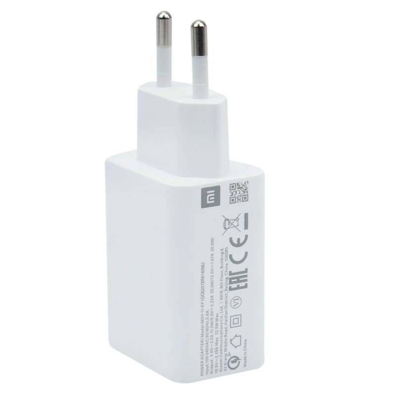 شارژر دیواری فست شارژ Xiaomi Note 9S QC3 22.5W سرجعبه + کابل Type-C و جعبه گوشی