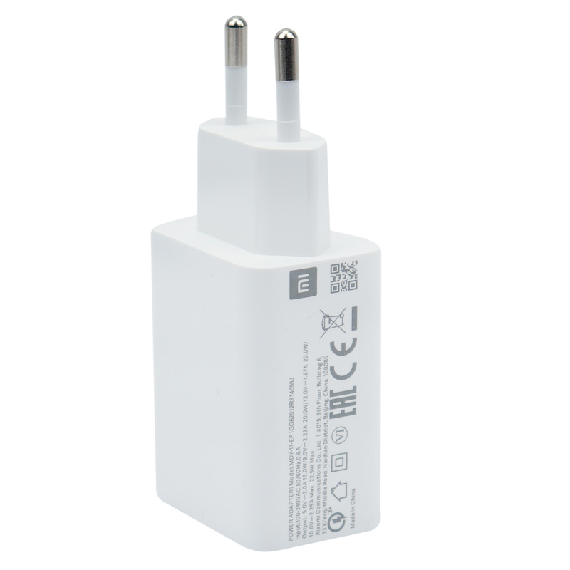 شارژر دیواری فست شارژ Xiaomi Note 9S QC3 22.5W سرجعبه + کابل Type-C و جعبه گوشی