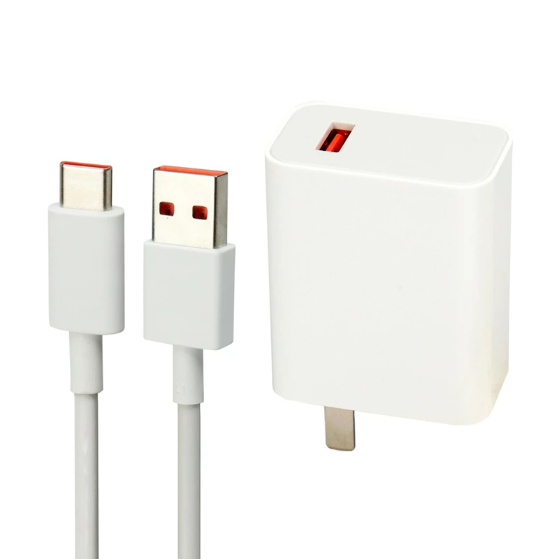 شارژر دیواری فست شارژ Xiaomi Redmi Note 9 Pro 3A QC3 PD 33W سرجعبه + کابل Type-C و جعبه گوشی