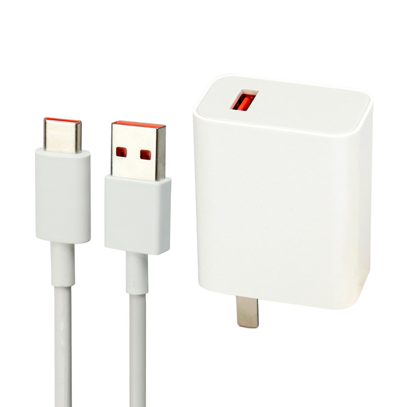 شارژر دیواری فست شارژ Xiaomi Redmi Note 9 Pro 3A QC3 PD 33W سرجعبه + کابل Type-C و جعبه گوشی