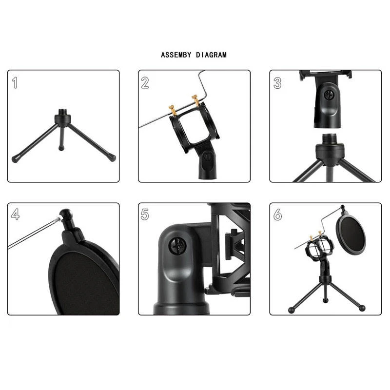 پاپ فیلتر میکروفون یانمای Yanmai PS-3 + سه پایه لرزشگیر