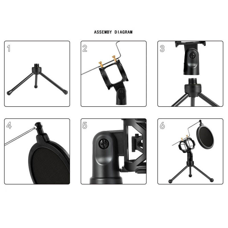 پاپ فیلتر میکروفون یانمای Yanmai PS-3 + سه پایه لرزشگیر