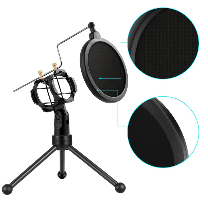 پاپ فیلتر میکروفون یانمای Yanmai PS-3 + سه پایه لرزشگیر