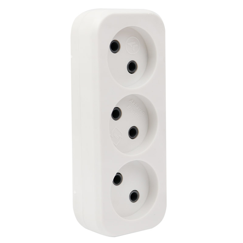 چند راهی 3 خانه برق دو شاخه دار اخوان الکتریک Akhavan Electric Royal