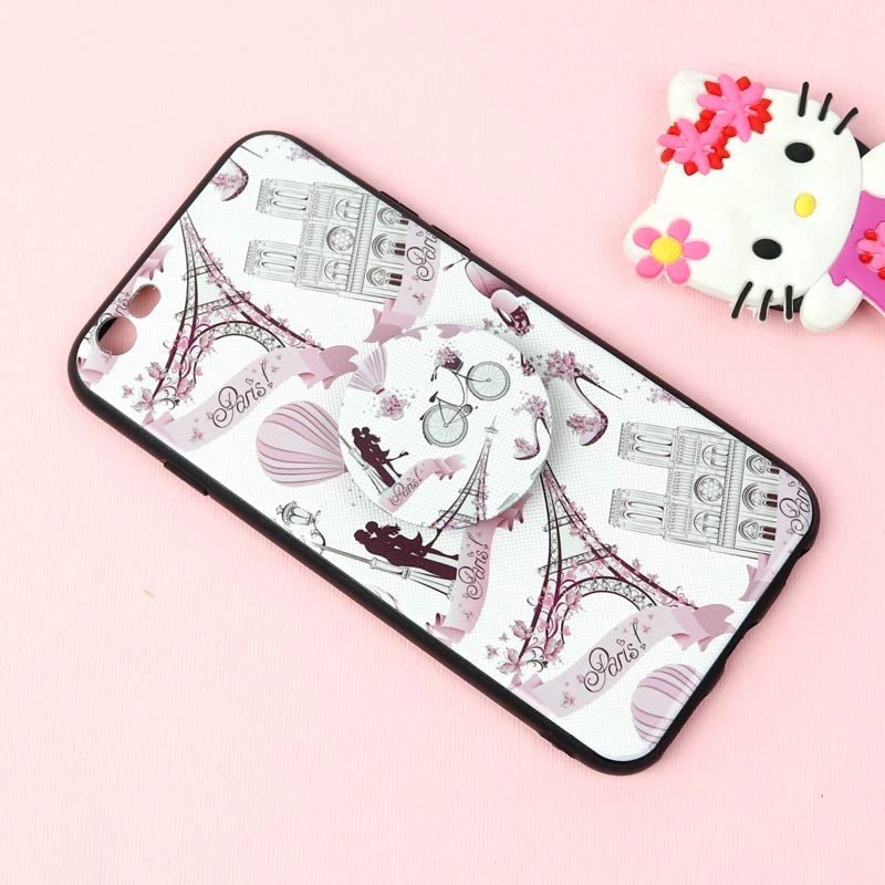 قاب فانتزی برجسته + پاپ سوکت طرح ایفل iPhone 6/6s سری D