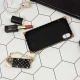 قاب فانتزی صندوقی LV مشکی طلایی + آویز دستی iPhone X/XS