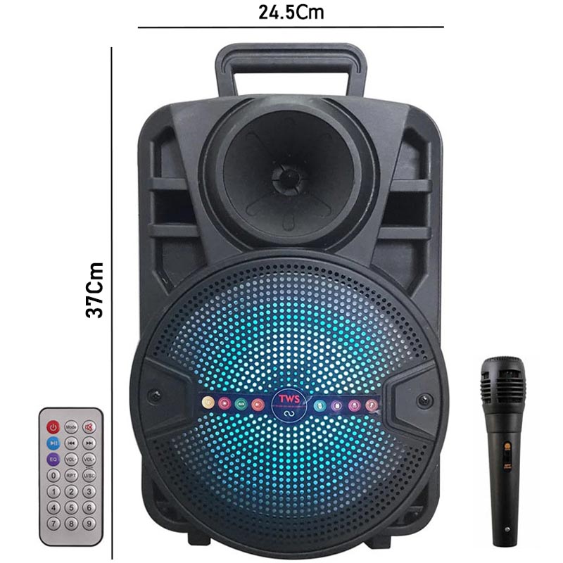 اسپیکر چمدانی بلوتوثی رم و فلش خور ALP-803 + میکروفن و ریموت کنترل