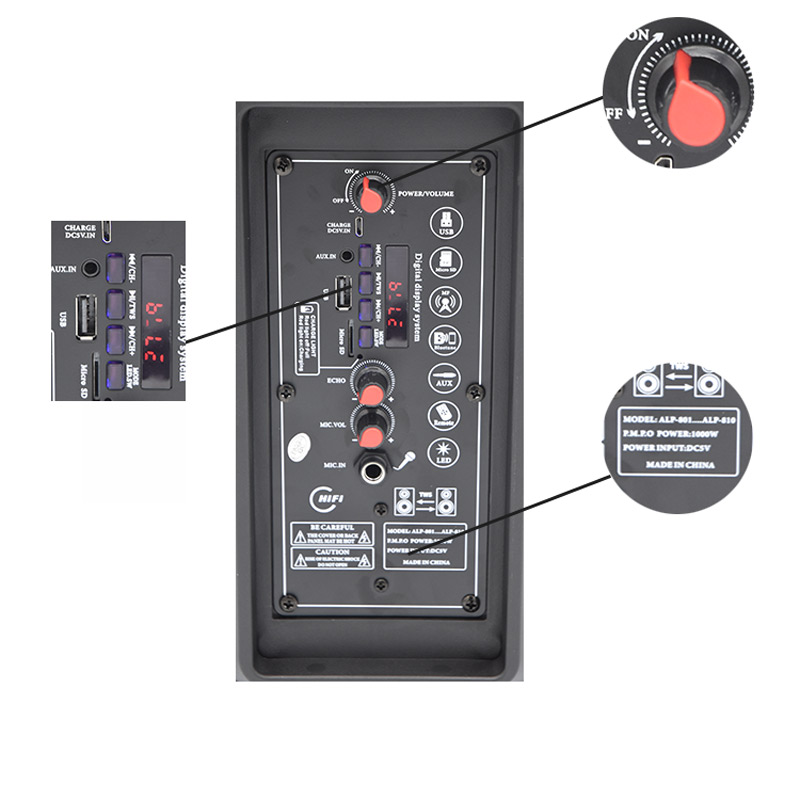 اسپیکر چمدانی بلوتوثی رم و فلش خور ALP-806 + میکروفون و ریموت کنترل