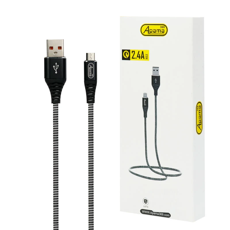 کابل میکرو یو اس بی فست شارژ Apama A-4 2.4A 1m