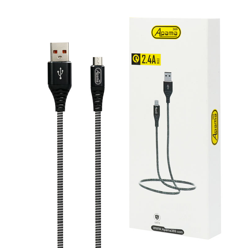 کابل میکرو یو اس بی فست شارژ Apama A-4 2.4A 1m