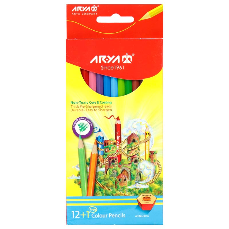 مداد رنگی 1+12 رنگ آریا Arya 3016