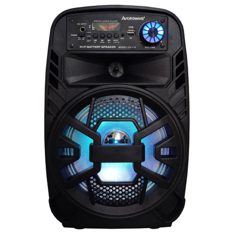 اسپیکر چمدانی بلوتوثی رم و فلش خور Avcrowns CH-110 + میکروفون و ریموت کنترل