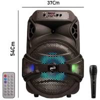اسپیکر چمدانی بلوتوثی رم و فلش خور BDT BD-1208 + میکروفن و ریموت کنترل