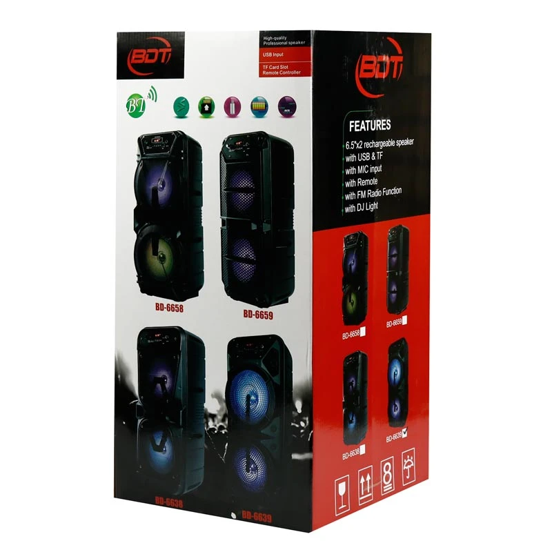 اسپیکر چمدانی بلوتوثی رم و فلش خور BDT BD-6639