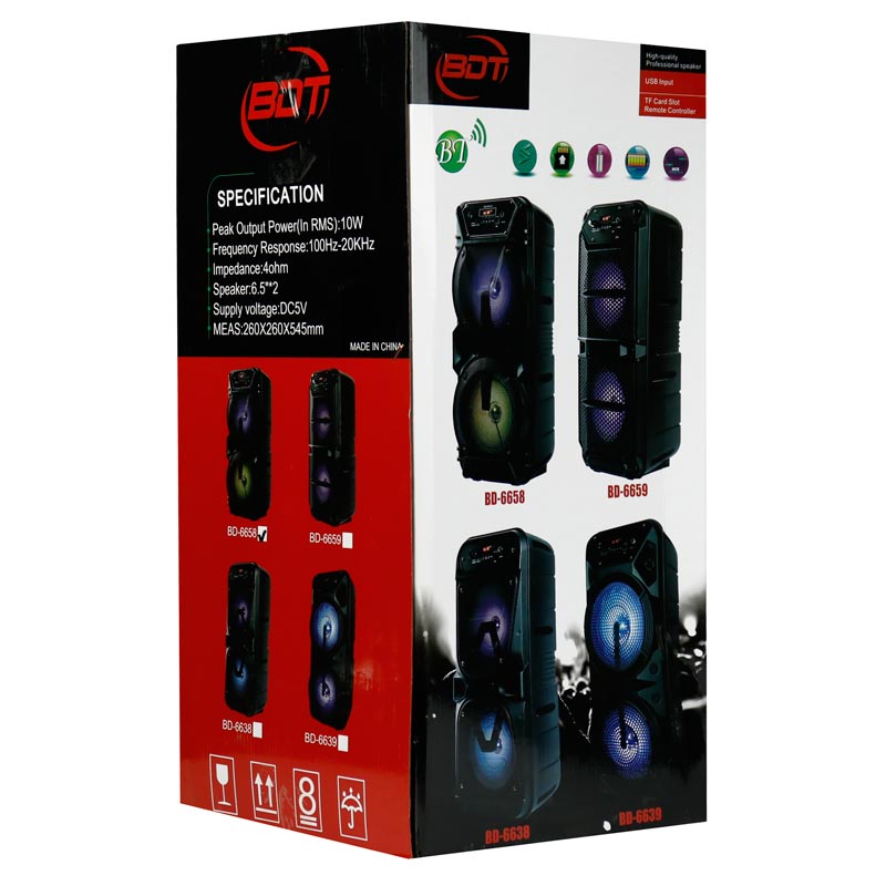 اسپیکر چمدانی بلوتوثی رم و فلش خور BDT BD-6658