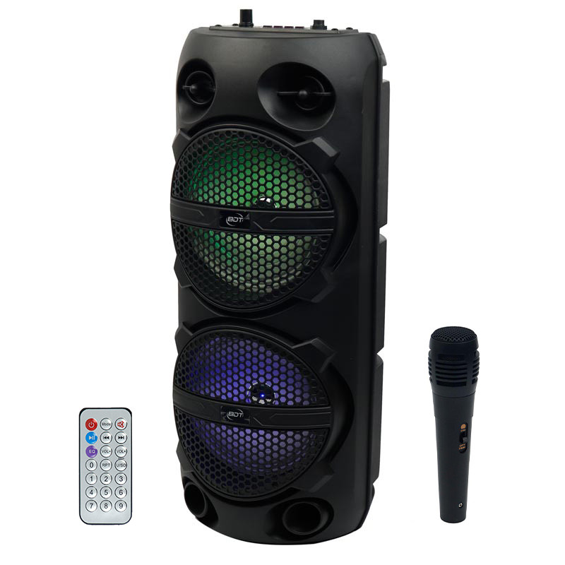 اسپیکر چمدانی بلوتوثی رم و فلش خور BDT BD-6678 + میکروفون و ریموت کنترل