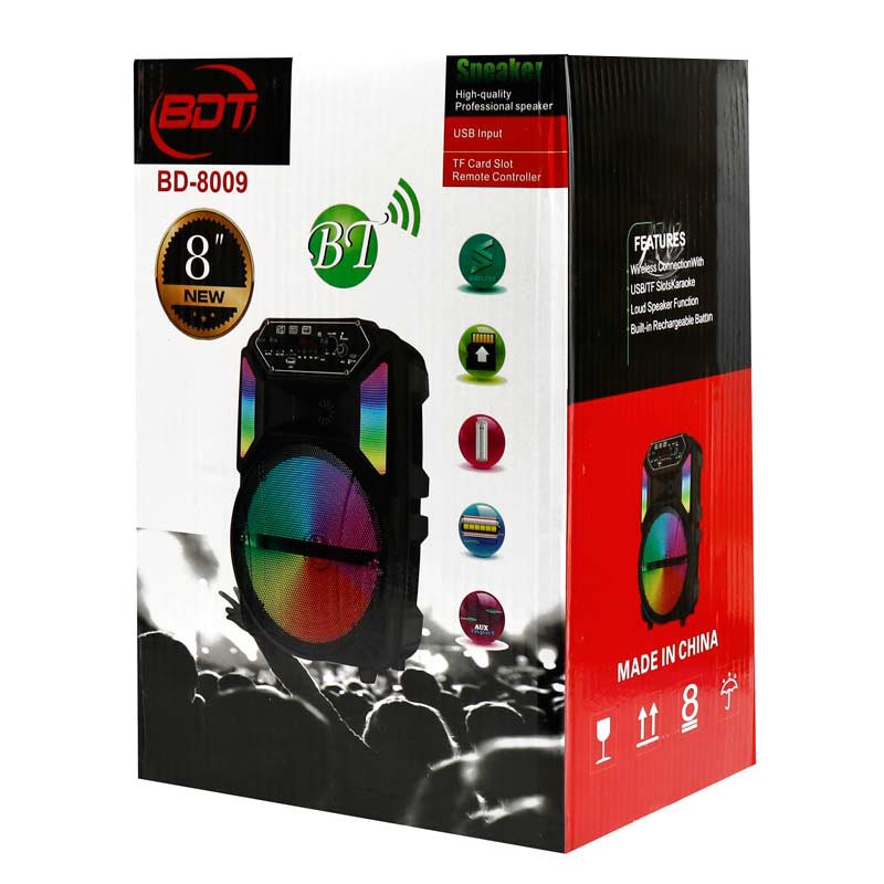 اسپیکر چمدانی بلوتوثی رم و فلش خور BDT BD-8009