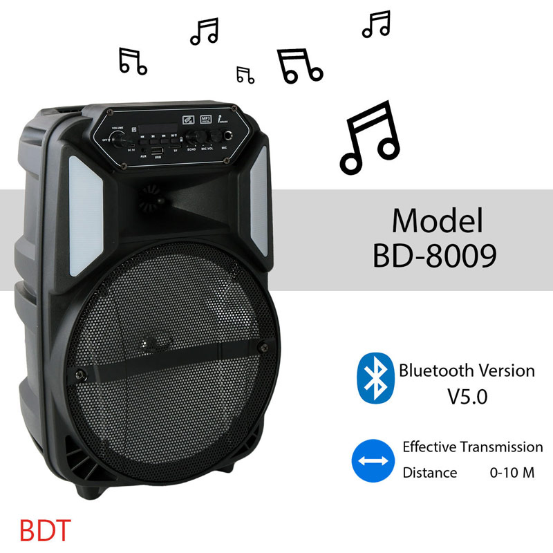 اسپیکر چمدانی بلوتوثی رم و فلش خور BDT BD-8009