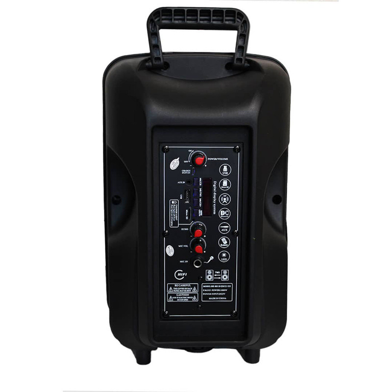 اسپیکر چمدانی بلوتوثی رم و فلش خور BDT BD-8019 + میکروفن و ریموت کنترل
