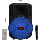 اسپیکر چمدانی بلوتوثی رم و فلش خور BDT BD-8019 + میکروفن و ریموت کنترل