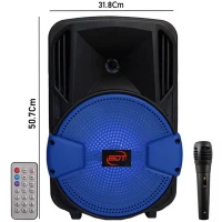 اسپیکر چمدانی بلوتوثی رم و فلش خور BDT BD-8019 + میکروفن و ریموت کنترل
