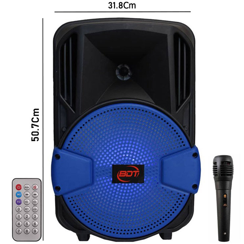 اسپیکر چمدانی بلوتوثی رم و فلش خور BDT BD-8019 + میکروفن و ریموت کنترل