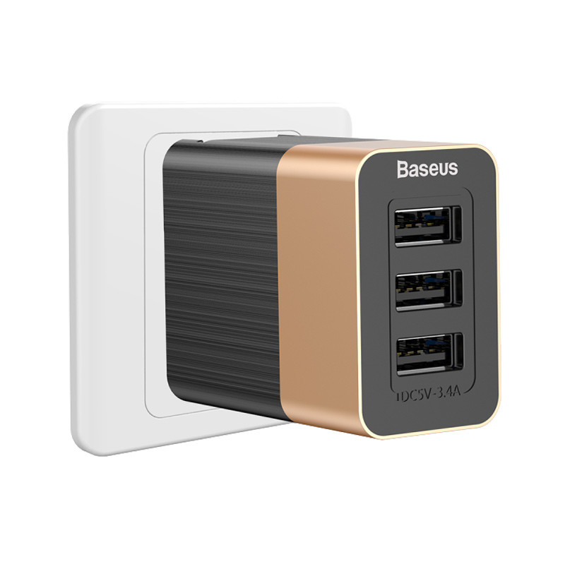 کلگی فست شارژ 3 پورت Baseus CCALL-JEV1 3.4A QC3