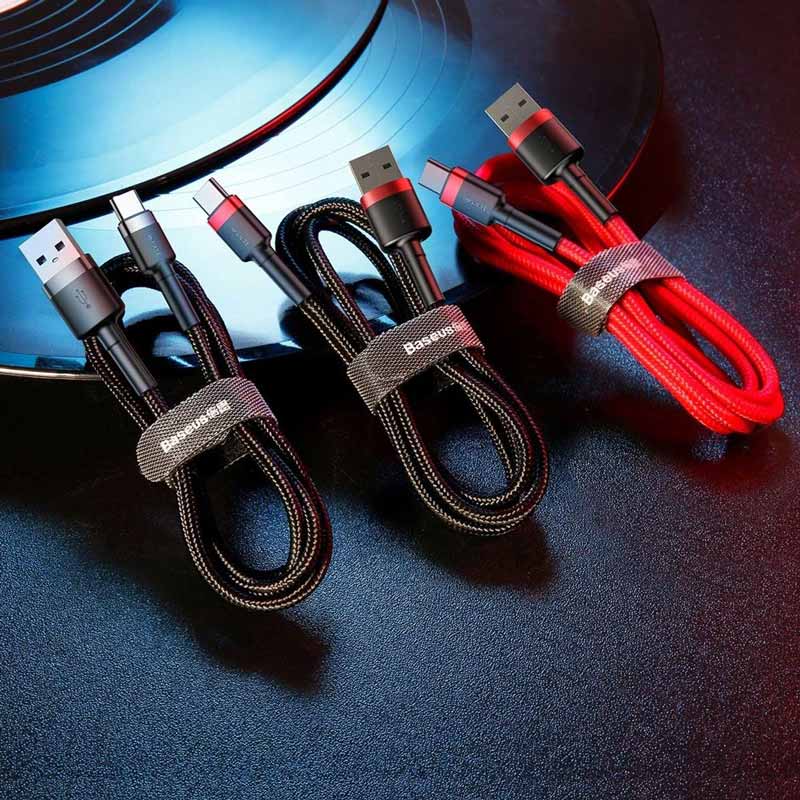 کابل تایپ سی فست شارژ Baseus Cafule CATKLF-C QC3 2A 2m