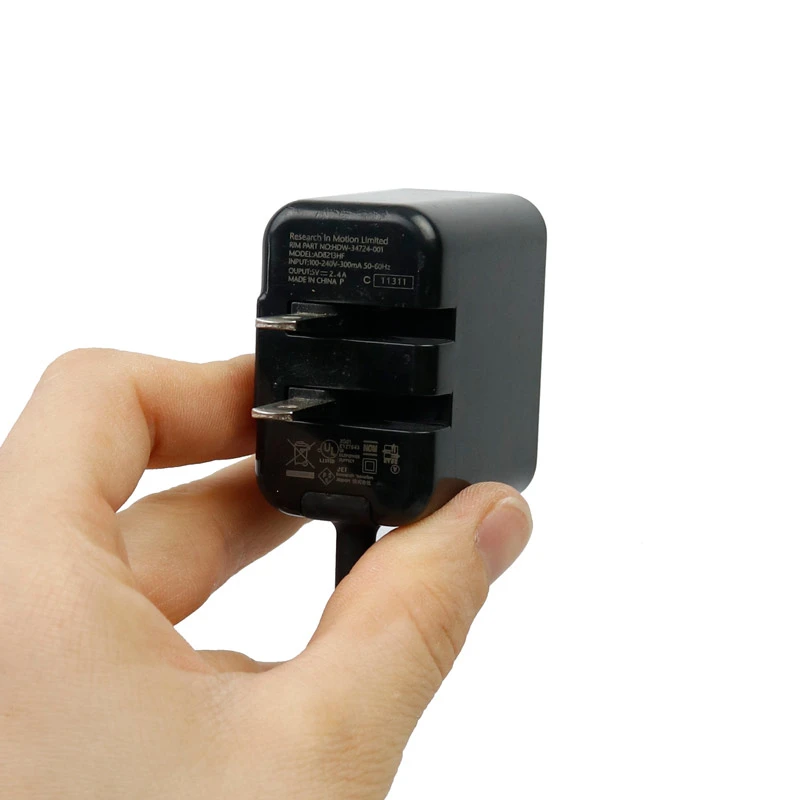 شارژر دیواری سیم وصل 12 وات بلک بری Blackberry 2.4A سرجعبه + تبدیل 2 به 2