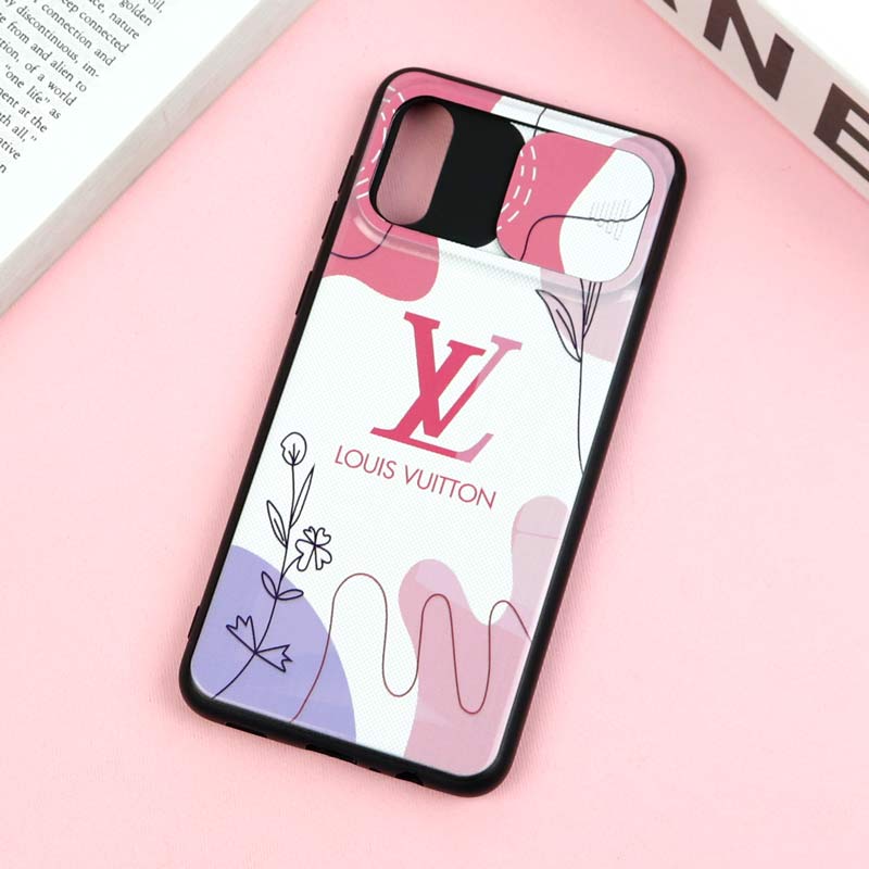 قاب طرحدار محافظ لنز دار کشویی Pink سامسونگ A02 / M02
