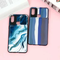 قاب طرحدار محافظ لنز دار کشویی Blue سامسونگ A10s