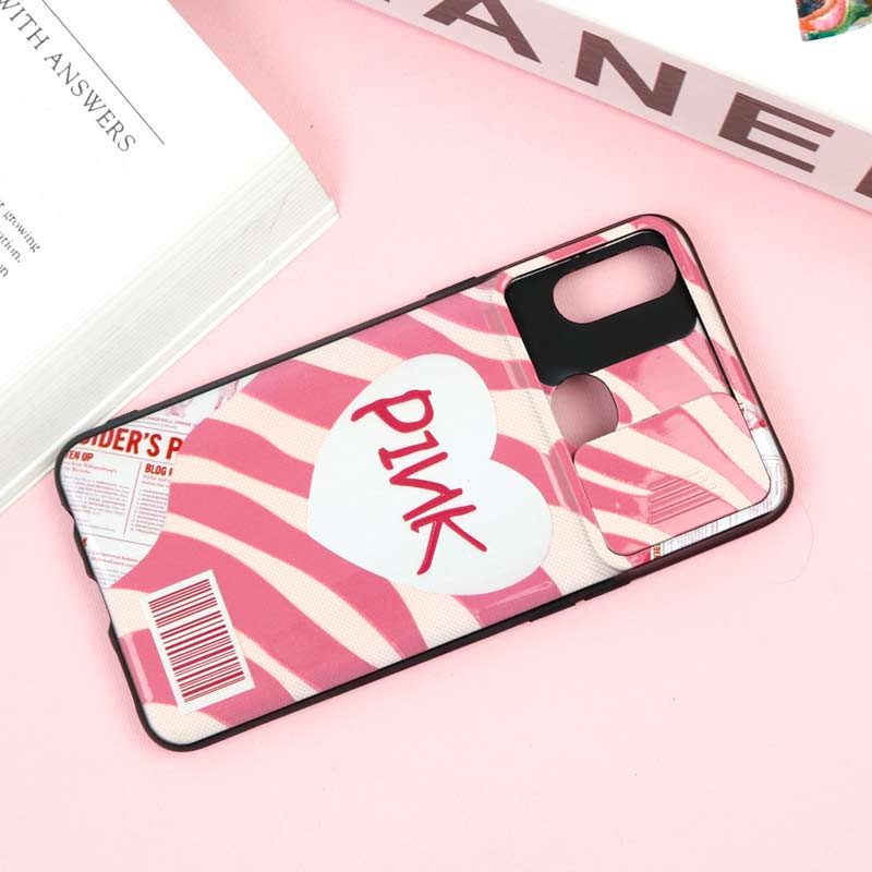قاب طرحدار محافظ لنز دار کشویی Pink سامسونگ A10s