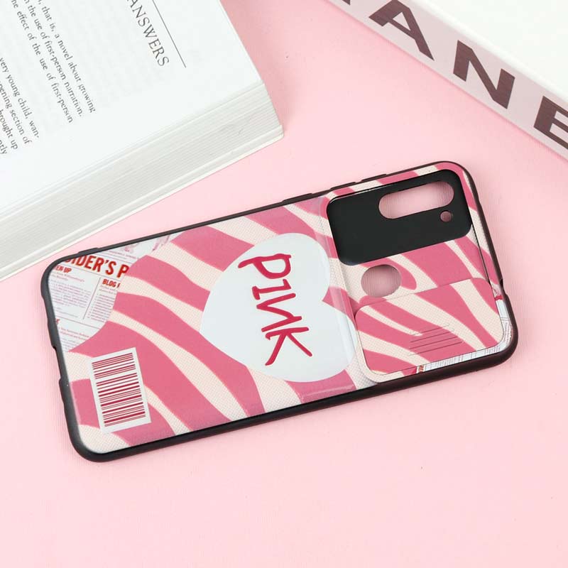 قاب طرحدار محافظ لنز دار کشویی Pink سامسونگ A11