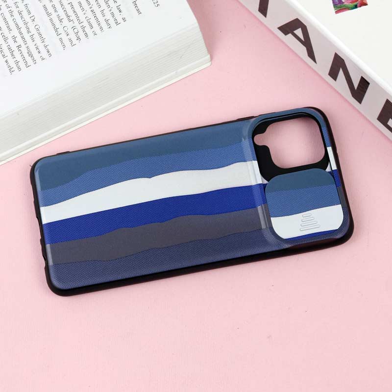 قاب طرحدار محافظ لنز دار کشویی Blue سامسونگ A12