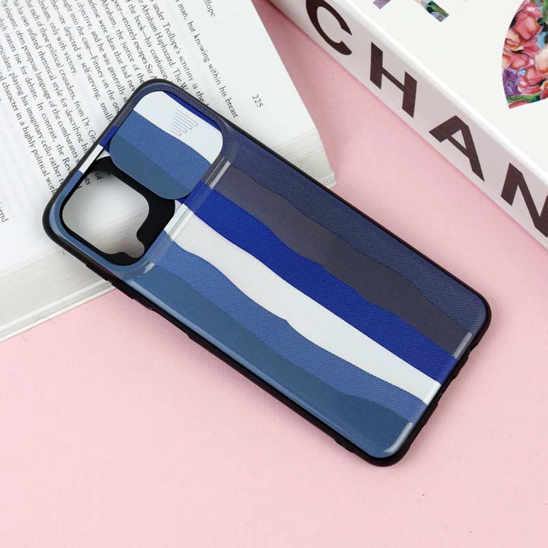 قاب طرحدار محافظ لنز دار کشویی Blue سامسونگ A12