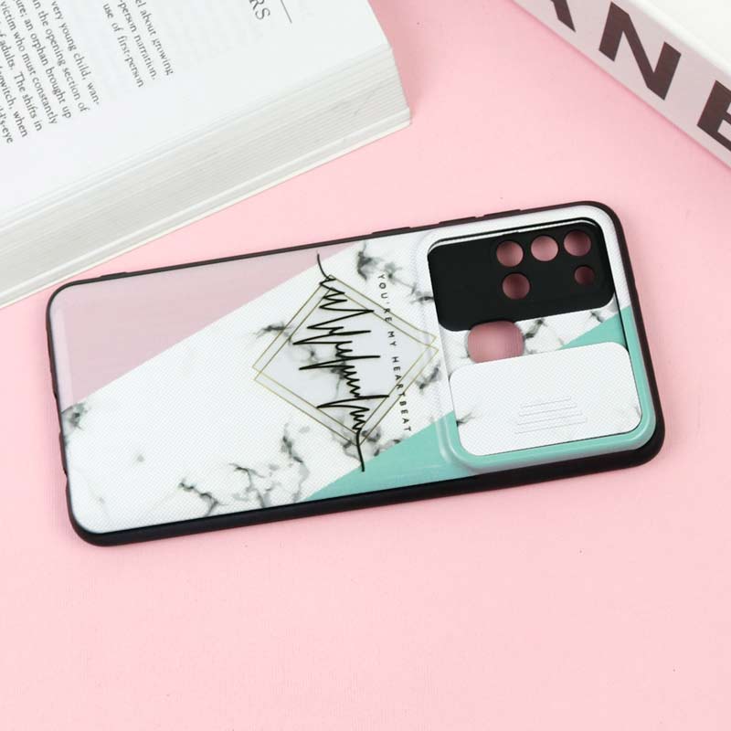 قاب طرحدار محافظ لنز دار کشویی Pink سامسونگ A21s