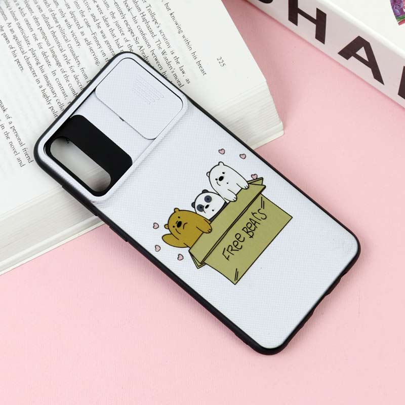 قاب طرحدار محافظ لنز دار کشویی کله فندقی سامسونگ A30s / A50s