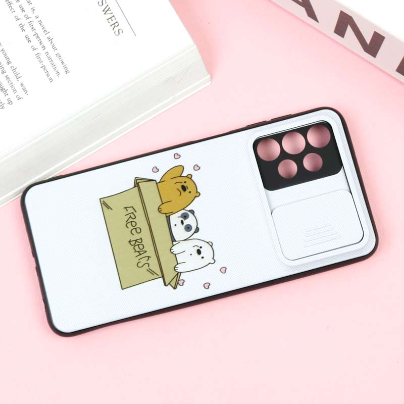 قاب طرحدار محافظ لنز دار کشویی کله فندقی سامسونگ A32 5G