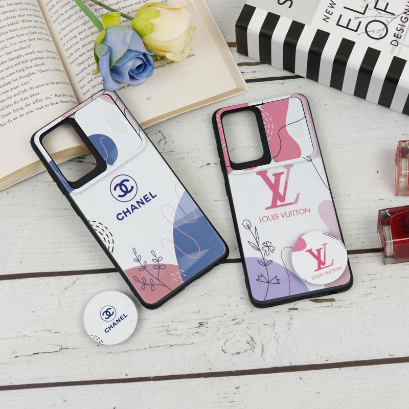 قاب طرحدار محافظ لنز دار کشویی + پاپ سوکت طرح Pink سامسونگ Samsung Galaxy A52 / A52s