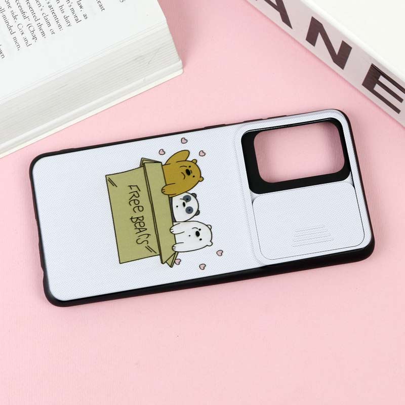 قاب طرحدار محافظ لنز دار کشویی کله فندقی سامسونگ Samsung Galaxy A52 / A52s