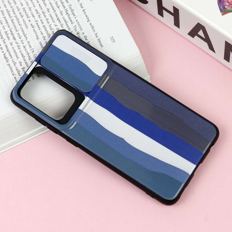 قاب طرحدار محافظ لنز دار کشویی Blue سامسونگ Samsung Galaxy A52 / A52s