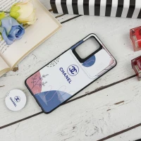 قاب طرحدار محافظ لنز دار کشویی + پاپ سوکت طرح Pink سامسونگ Samsung Galaxy A52 / A52s